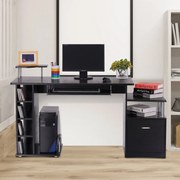 Mesa para Computador Secretária para Escritório– Cor: Preto- Madeira MDF - 152 x 60 x 88 cm