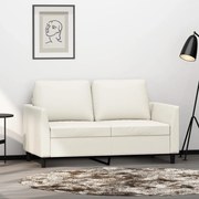 Sofá de 2 lugares 120 cm couro artificial cor creme