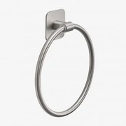 Toalheiro Adesivo De Parede Ø15 Cm Para Casa De Banho Em Aço Inoxidável Ondreli Cinzento Escovado - Sklum