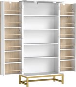 HOMCOM Armário Despensa de Cozinha com 2 Portas e 12 Compartimentos Design Moderno com 5 Prateleiras Ajustáveis para Corredor Branco | Aosom Portugal