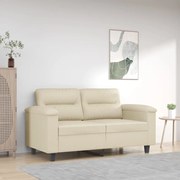 vidaXL Sofá de 2 lugares 120 cm couro artificial cor creme
