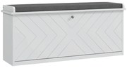 HOMCOM Banco de Sapatos com Gaveta Dobrável Almofada de Assento e Prateleira Ajustável 100x26x44,5 cm Branco | Aosom Portugal
