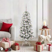 vidaXL Árvore de Natal Articulada Artificial Verde e Branco 120 cm