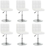 vidaXL Cadeiras de jantar 6 pcs couro artificial branco