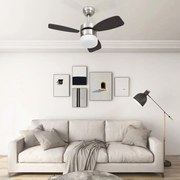 vidaXL Ventoinha de teto c/ luz/controlo remoto 76 cm castanho-escuro