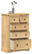 vidaXL Armário com gavetas Corona 80x43x114 cm madeira de pinho maciça