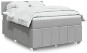 vidaXL Cama com molas/colchão 160x200 cm tecido cinzento-claro