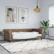 vidaXL Sofá-cama 100x200 cm couro artificial cappuccino