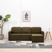 Sofá-cama modular de 3 lugares tecido castanho