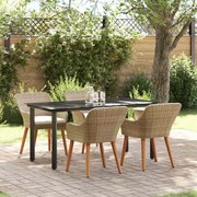 vidaXL Conjunto de Jantar de 5 Peças pro Jardim em Rattan Sintético