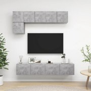 vidaXL 5 pcs conjunto de móveis de TV derivados madeira cinza cimento