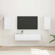 vidaXL Conjunto de móvel de TV 4 pcs Branco Brilhante