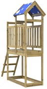vidaXL Torre de Brincar Castanho Madeira Sólida Impregnada