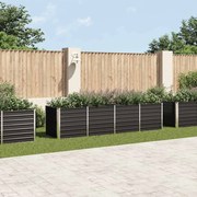 Canteiro elevado jardim aço galvanizado 320x80x77 cm antracite