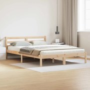 Cama com Cabeceira vidaXL 140x210 cm Madeira de Pinho