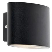 Candeeiro de parede exterior moderno preto com LED IP44 - Ovum Moderno
