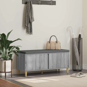 vidaXL Banco de Hall com almofada Cinza Sonoma 100 x 38 x 46 cm