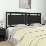 vidaXL Cabeceira de cama 185,5x4x100 cm pinho maciço preto