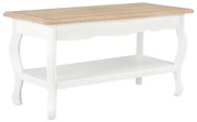 Mesa de centro 87,5x42x44 cm pinho maciço branco e castanho