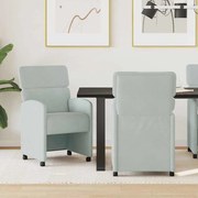 vidaXL Cadeiras de Jantar com Rodas 2 pcs Cinzento-claro Veludo