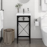 vidaXL Estrutura p/ lavatório casa de banho ferro 40x38x83 cm preto