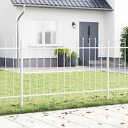 vidaXL Cerca para Jardim Branco 5.1 x 1 m Aço revestido a pó