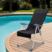 vidaXL Toalhas para Cadeiras Exteriores 2 pcs Preto 130 x 60 cm