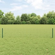 Cerca Euro com 5 Postes U Verde 0,4x10 m Aço