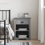 vidaXL Mesa de cabeceira BODO 53x38,5x67 cm pinho maciço cinzento