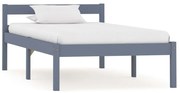 vidaXL Estrutura de cama 90x200 cm madeira pinho maciço cinzento