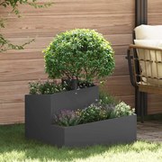 vidaXL Vaso de Jardim Preto 60 x 60 x 50 cm Aço laminado a frio