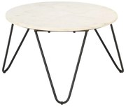 vidaXL Mesa centro 65x65x42cm pedra genuína textura mármore branco