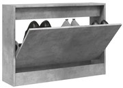 vidaXL Sapateira 80x21x57 cm madeira processada cinzento cimento