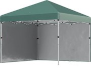 Outsunny Tenda Dobrável Pop-up 3x3 m Tenda de Jardim com 2 Paredes Laterais Anti-UV Altura Ajustável em 3 Níveis e Bolsa de Transporte Verde | AOSOM Portugal