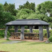 Pérgola de Jardim 3x6m com Teto Duplo com 6 Telas Mosquiteiras Zíper e