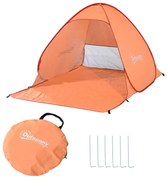 Outsunny Tenda Pop-up Instantânea Portátil Janelas Refúgio Piquenique Praia Acampamento Proteção UV Resistente Intempéries Azul | Aosom Portugal