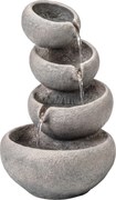 Outsunny Fonte Exterior em Resina Sintética 4 Níveis Chafariz de Jardim com Iluminação LED Bomba Aparência de Pedra 35x32x50 cm | Aosom Portugal