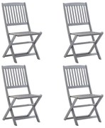 vidaXL Cadeiras de jardim dobráveis 4 pcs madeira acácia maciça