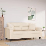 vidaXL Sofá 2 lugares c/ almofadas 140 cm microfibra bege