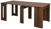 HOMCOM Mesa de Jantar Extensível para 4-6 Pessoas com Lateral Abatível Mesa Auxiliar Multifuncional 180x85x75cm Marrom
