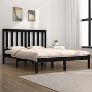 vidaXL Estrutura de cama 200x200 cm pinho maciço preto