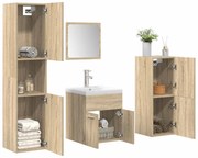 vidaXL 5 pcs conj. móveis casa banho derivados madeira carvalho sonoma