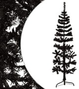 vidaXL Meia árvore de Natal fina com suporte 150 cm preto