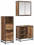 vidaXL Conjunto de Móveis para Banheiro com porta 3 pcs Madeira Antiga