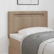 vidaXL Cabeceira LED Cappuccino 90 cm Couro Sintético