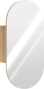 HOMCOM Armário de Parede com Espelho Oval para Casa de Banho 45x13,5x90 cm Cor Madeira | Aosom Portugal