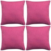 Capa de almofada 4 pcs linho em rosa 40x40 cm