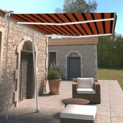 vidaXL Toldo retrátil manual com LED 300x250 cm laranja e castanho