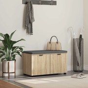 vidaXL Banco de Hall com almofada Carvalho Sonoma 80 x 46 x 46 cm