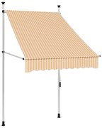 Toldo retrátil manual 100 cm riscas laranja e branco